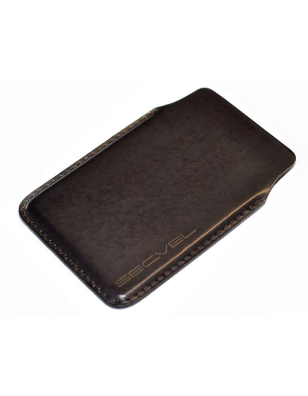 Card protection sleeve Genuine leather Dark Brown