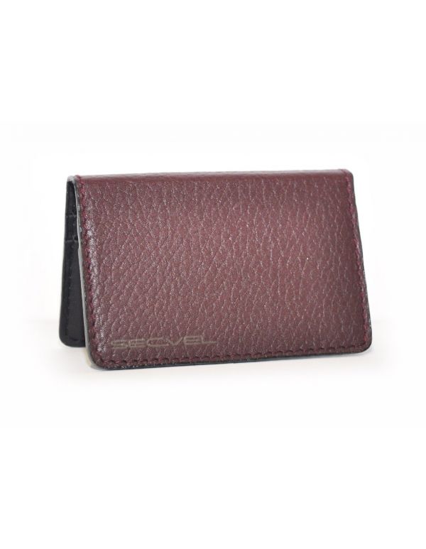 Card protection wallet Genuine leather Burgundy