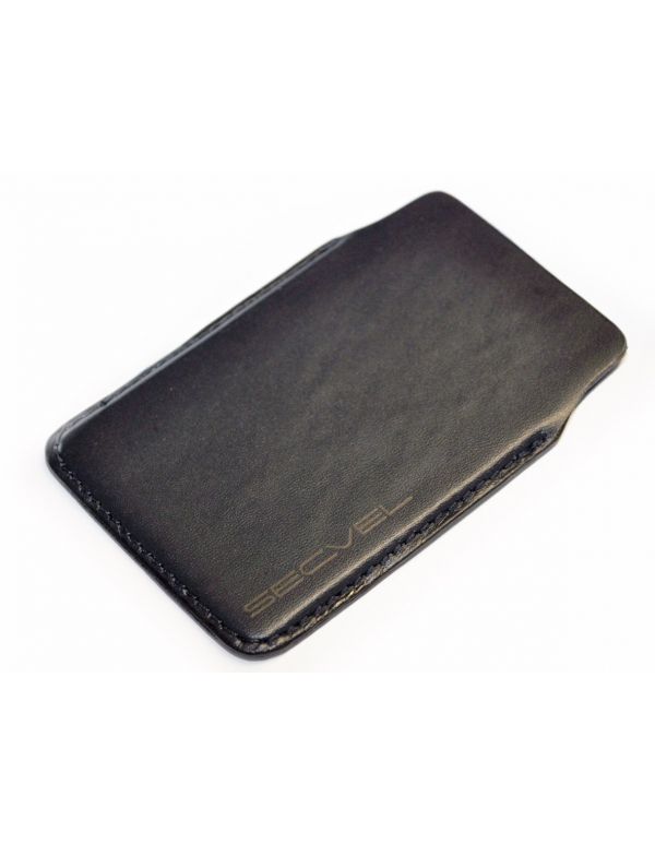 Card protection sleeve Genuine leather Navy Blue